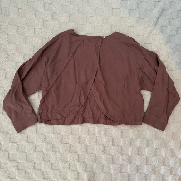 Madewell Mauve Pink Relaxed Tulip Back Long Sleeve Top, Women’s XL, NWT - Picture 4 of 6